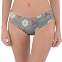 Flowers leaves. floristic pattern Reversible Classic Bikini Bottoms View3