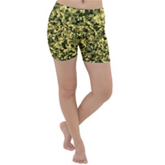 Camouflage Sand  Lightweight Velour Yoga Shorts by JustToWear