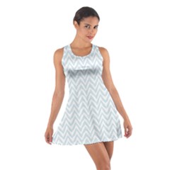 Chevrons Bleu Clair/blanc Cotton Racerback Dress by kcreatif