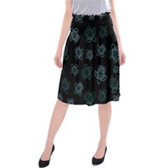 Blue Turtles On Black Midi Beach Skirt by contemporary