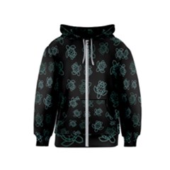 Blue Turtles On Black Kids  Zipper Hoodie by contemporary