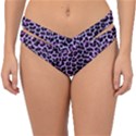 Pattern Leopard Purple Fur Double Strap Halter Bikini Bottom View1