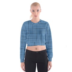 Blue Knitted Pattern Cropped Sweatshirt by goljakoff