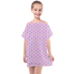 Hexagonal Pattern Unidirectional Kids  One Piece Chiffon Dress by Dutashop