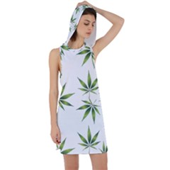 Cannabis Curative Cut Out Drug Racer Back Hoodie Dress by Dutashop