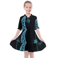 Moon Star Neon Wallpaper Kids  All Frills Chiffon Dress by Dutashop