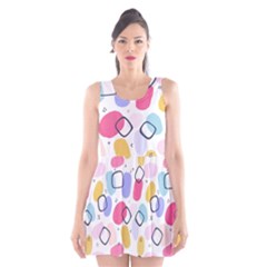 Watercolor Circles  Abstract Watercolor Scoop Neck Skater Dress by SychEva