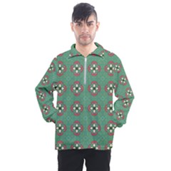 Mushrooms In The Meadow  Men s Half Zip Pullover by SychEva