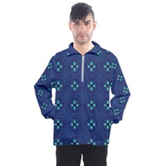 Mushrooms In The Meadow  Men s Half Zip Pullover by SychEva