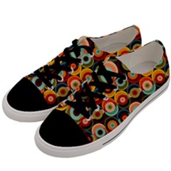 Multicolor Geometric Pattern Men s Low Top Canvas Sneakers by designsbymallika