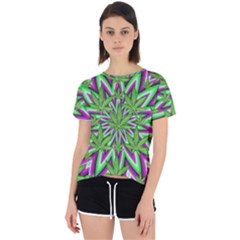 Purple, White, Green, Marijuana, Leaves, Cbdoilprincess  5de76707-e767-40d0-a70d-e7c36407f0a3 Open Back Sport Tee by CBDOilPrincess1