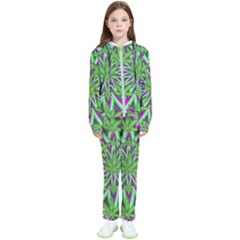 Purple, White, Green, Marijuana, Leaves, Cbdoilprincess  5de76707-e767-40d0-a70d-e7c36407f0a3 Kids  Tracksuit by CBDOilPrincess1