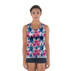 Tropical Flowers Turtles Cbdoilprincess 9a8efa63-1b6b-4226-a85c-858859e581d8 Sport Tank Top  by CBDOilPrincess1