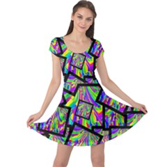 Vibrant Colors Cbdoilprincess 47064993-d0bc-4cda-b403-dc84c3d564a3 Cap Sleeve Dress by CBDOilPrincess1