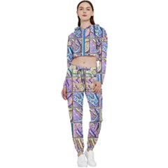 Tiles Cbdoilprincess 9bce4aa2-e68c-4f2b-9a83-c8e38fcd4516 Cropped Zip Up Lounge Set by CBDOilPrincess1