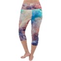 Abstract galaxy paint Lightweight Velour Capri Yoga Leggings View4