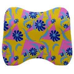 Folk Floral Pattern  Abstract Flowers Print  Seamless Pattern Velour Head Support Cushion by Eskimos