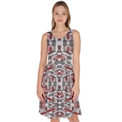 Multicolored Intricate Geometric Pattern Knee Length Skater Dress With Pockets by dflcprintsclothing