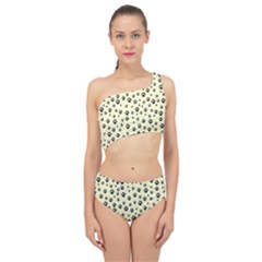 Pattern Silhoutte Paw On Yellow Spliced Up Two Piece Swimsuit by JustToWear