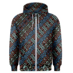 Multicolored Mosaic Print Pattern Men s Zipper Hoodie by dflcprintsclothing