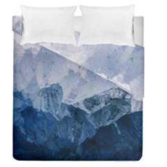 Blue Ice Mountain Duvet Cover Double Side (queen Size) by goljakoff