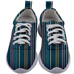 Multicolored Stripes On Blue Kids Athletic Shoes by SychEva