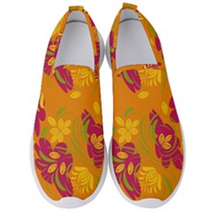 Folk Floral Pattern  Abstract Flowers Print  Seamless Pattern Men s Slip On Sneakers by Eskimos