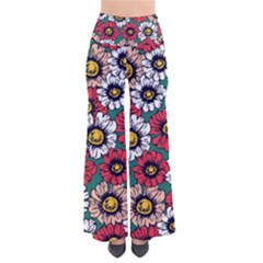 Daisy Colorfull Seamless Pattern So Vintage Palazzo Pants by Kizuneko