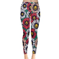 Daisy Colorfull Seamless Pattern Inside Out Leggings by Kizuneko