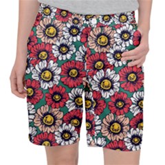 Daisy Colorfull Seamless Pattern Pocket Shorts by Kizuneko