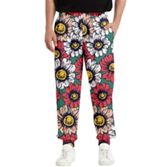 Daisy Colorfull Seamless Pattern Men s Elastic Waist Pants by Kizuneko