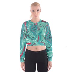 Vector Vivid Marble Pattern 2 Cropped Sweatshirt by goljakoff