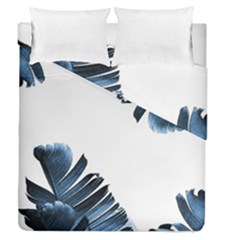 Blue Banana Leaves Duvet Cover Double Side (queen Size) by goljakoff