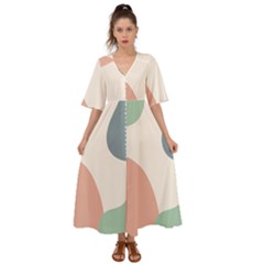 Abstract Shapes  Kimono Sleeve Boho Dress by Sobalvarro