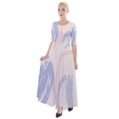 Marble Stains  Half Sleeves Maxi Dress by Sobalvarro