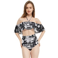 Skater-underground2 Halter Flowy Bikini Set  by PollyParadise