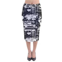 Skater-underground2 Velvet Midi Pencil Skirt by PollyParadise