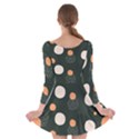 Black peach white  Long Sleeve Skater Dress View2