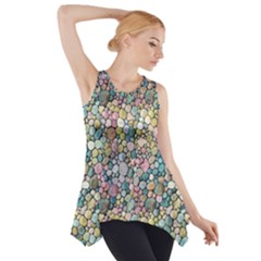 Multicolored Watercolor Stones Side Drop Tank Tunic by SychEva