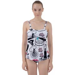 Love2 Twist Front Tankini Set by PollyParadise