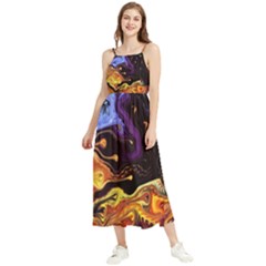 Nebula Starry Night Skies Abstract Art Boho Sleeveless Summer Dress by CrypticFragmentsDesign