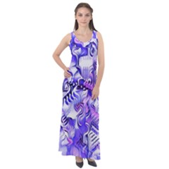 Weeping Wisteria Fantasy Gardens Pastel Abstract Sleeveless Velour Maxi Dress by CrypticFragmentsDesign