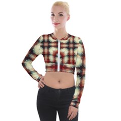 Royal Plaid  Long Sleeve Cropped Velvet Jacket by LW41021