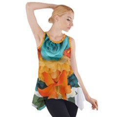 Spring Flowers Side Drop Tank Tunic by LW41021