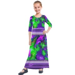 Feathery Winds Kids  Quarter Sleeve Maxi Dress by LW41021