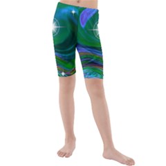 Night Sky Kids  Mid Length Swim Shorts by LW41021