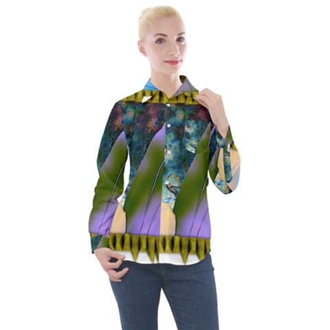 Jungle Lion Women s Long Sleeve Pocket Shirt by LW41021