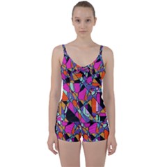 Abstract Tie Front Two Piece Tankini by LW41021