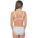 Black And White Sketchy Birds Motif Pattern Double Strap Halter Bikini Set View2