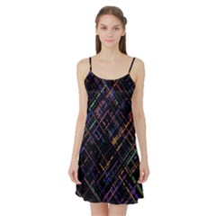 Criss-cross Pattern (multi-colored) Satin Night Slip by LyleHatchDesign